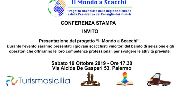 Il Mondo a scacchi – Conferenza Stampa – Il 19 ottobre la presentazione dei giovani che parteciperanno al progetto